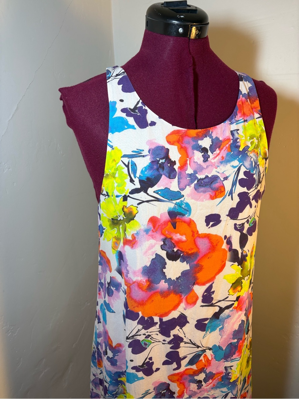 Alice and Olivia silk watercolor print mini dress beach sz small excellent clean